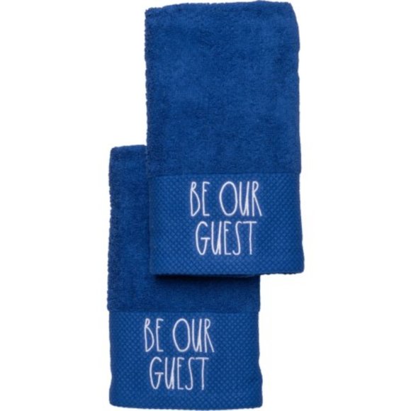 Rae Dunn Other - NIB ~ Rae Dunn ~ Be Our Guests ~ Hand Towels - 2-Pack ~ Deep Lovely Blue ~ NICE